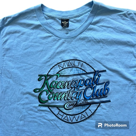 Anvil Other - VTG 80s Anvil Short Sleeve Crewneck Hawaii Beach Single Stitch T-Shirt Blue XXL